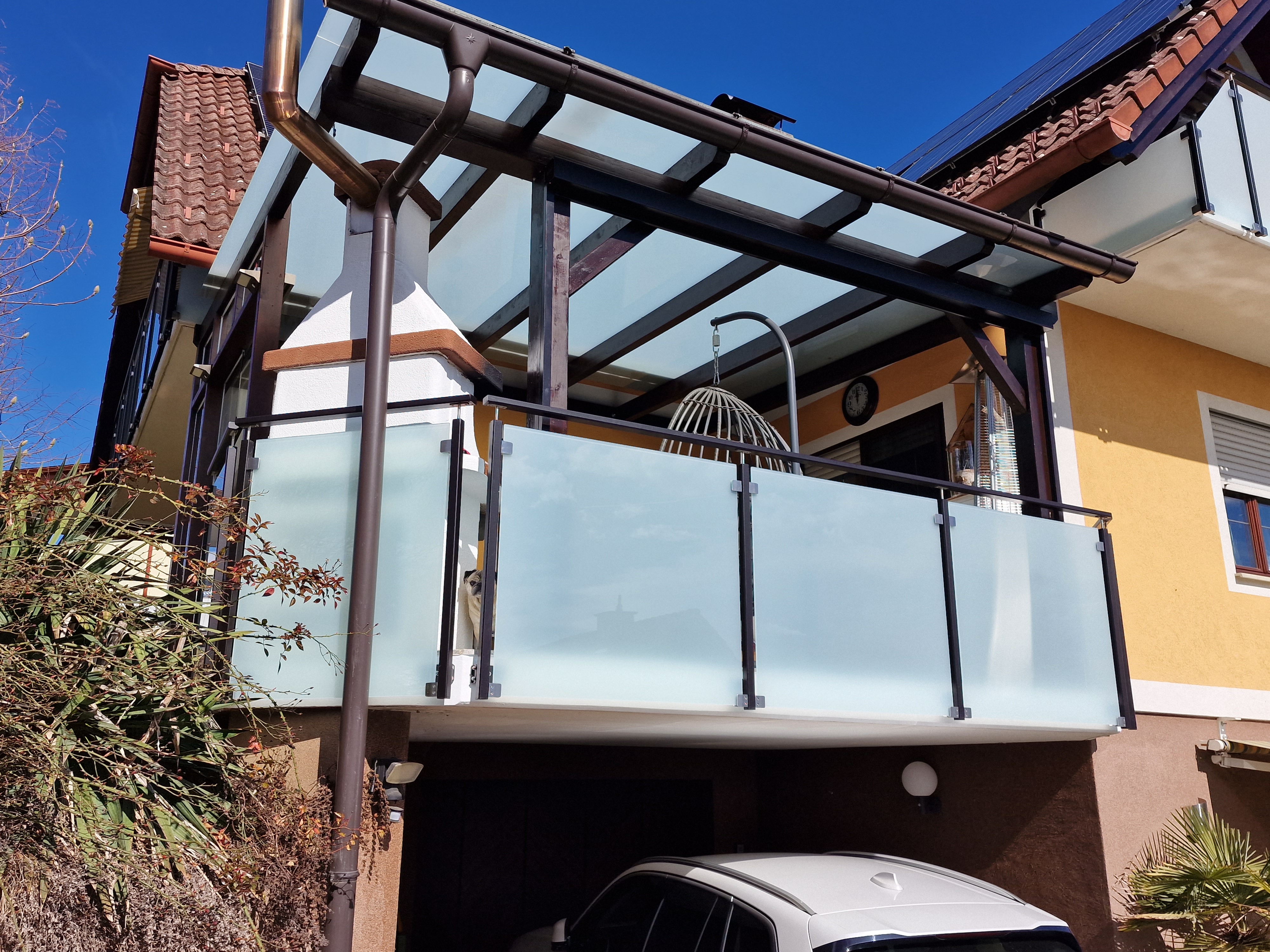 Glasbalkon Alu Stahl