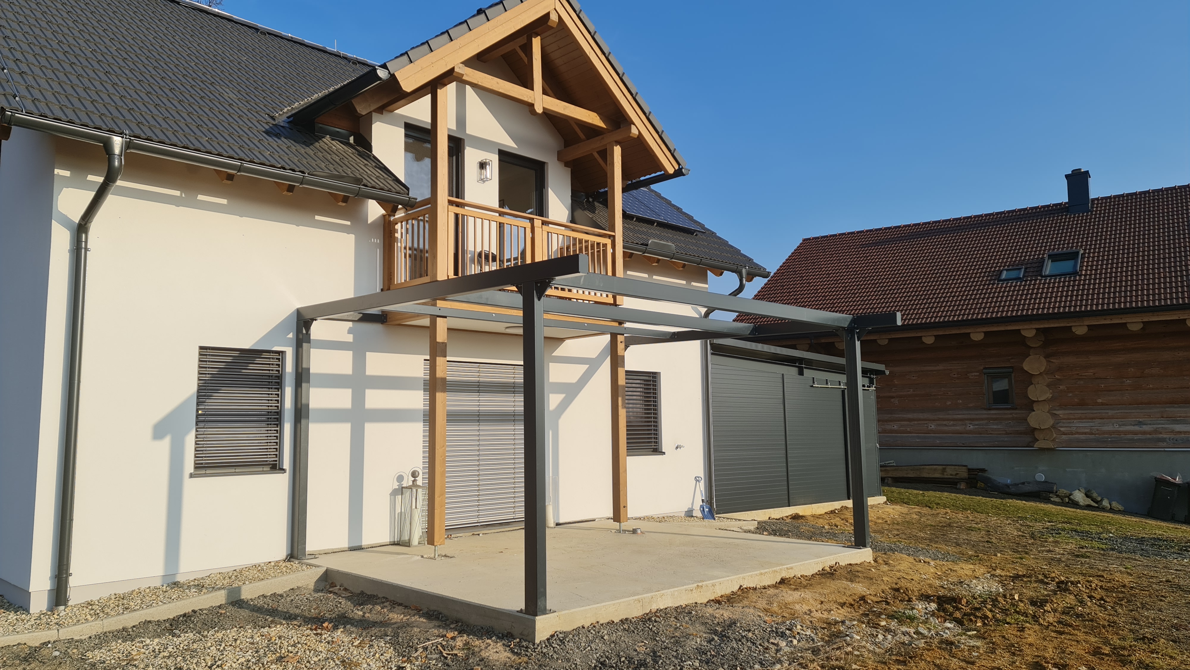 Rohbau Terrassenüberdachung Stahl